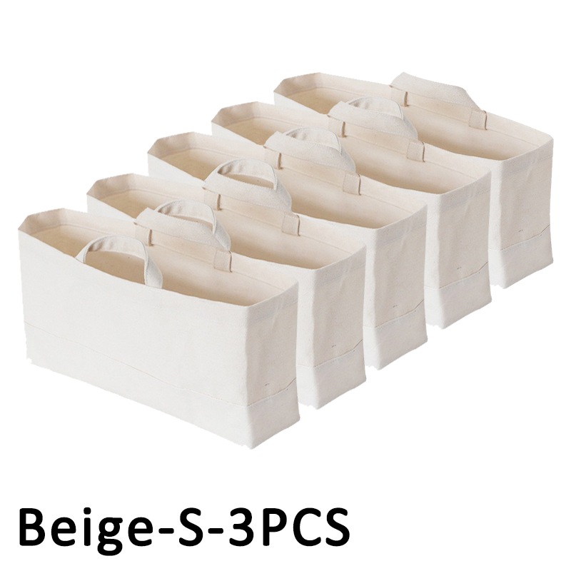 1/3/5PCS Foldable Sundry Storage Basket Canvas Clothes Storage Basket Large Portable Toy Storage Basket White Handheld Organizer: Orange
