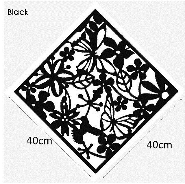 Room Dividers Tv Wall Stickers Screen Partition Entranceway Door Hanging Screen Cutout Grilles 4pcs/lot: Black H