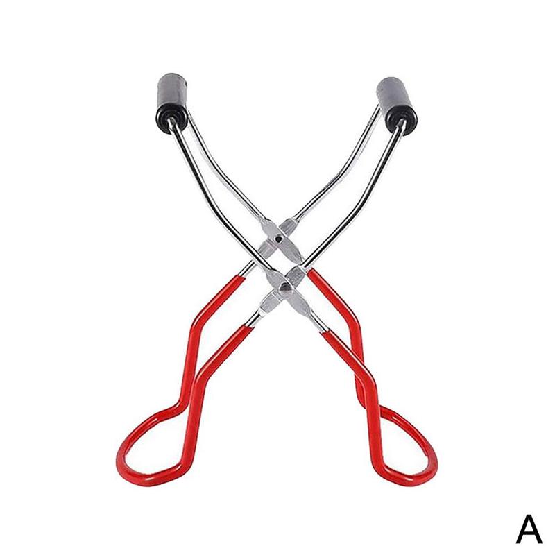 Canning Jar Lifter With Grip Handle Steel Can Tongs Clip Heat Resistance Anti-Clip Jar Glass Bottle Holder Tools: A