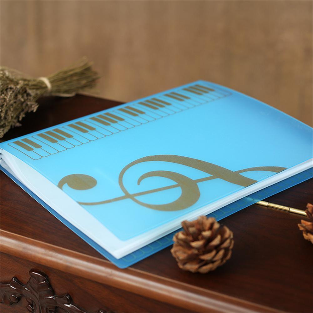 Libro de notas musicales ABS, 40 hojas, tipo de inserción, carpeta de libros de notas musicales, hoja de archivo, organizador de documentos, accesorios de almacenamiento: Azul