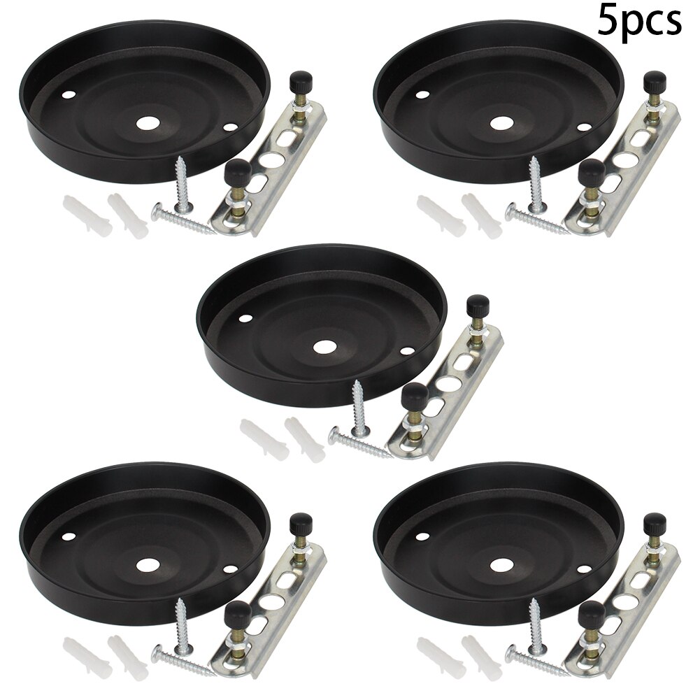 3/5Pcs Pendant Lamp Base Plate Lighting Accessories Ceiling Light Plate Kit Chassis Base 105x23mm For DIY Household Home Lights: Black 5pcs