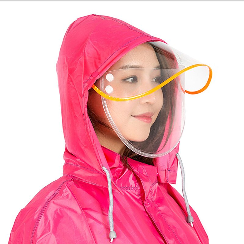 Lange Motorrad Regenmantel Mit Doppel Transparent Hüte Erwachsene Dick Eva Regen Mantel Impermiable Windschutz Kunststoff Graben Mantel