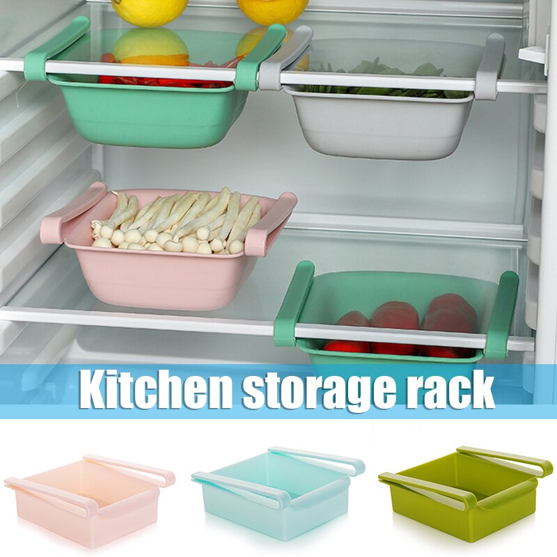 Refrigerator Fresh Keeping Storage Rack Pull-out Clapboard Layer Holder Multifunctional Kitchen Sorting Box LBE