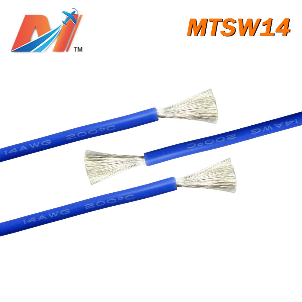 Maytech Clearance (1meter) power silicon wire AWG14 BLUE COLOR