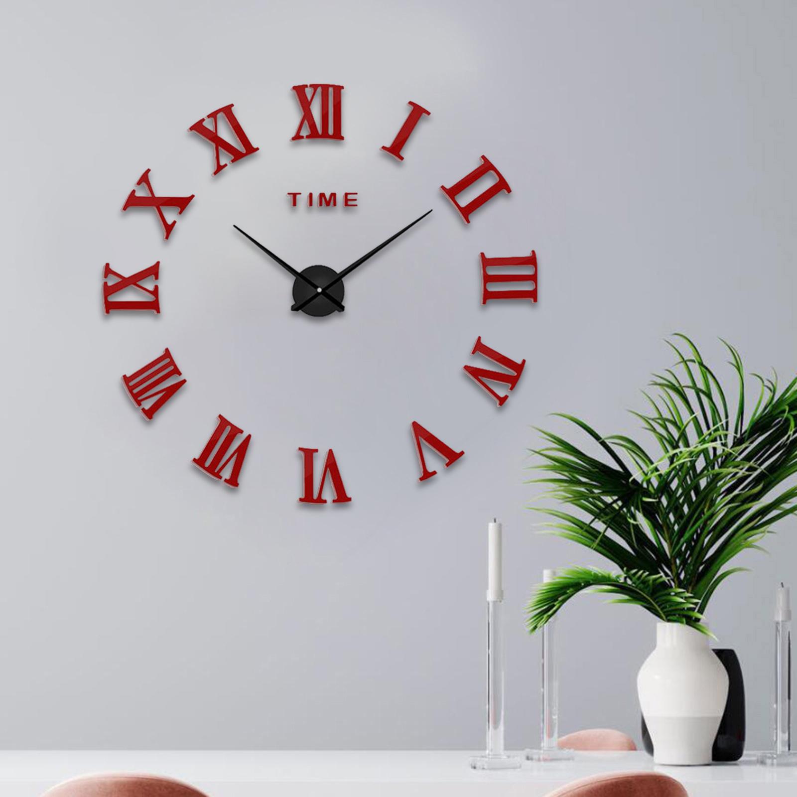 3D Wall Clock Mirror Wall Stickers DIY Wall Clocks Removable Art Decal Sticker Home Decor Living Room