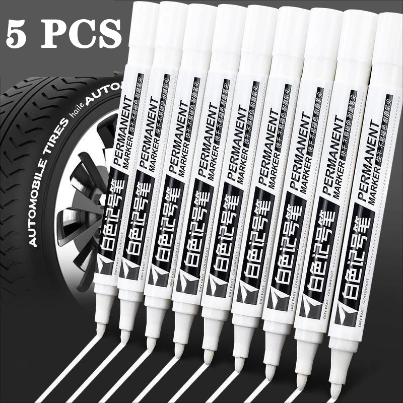 White Marker Pens 0.8/1/2/2.8/5mm Oily Waterproof White Gel Pen DIY Graffiti Sketching Markers Stationery Wrting School Supplies: Rose Red