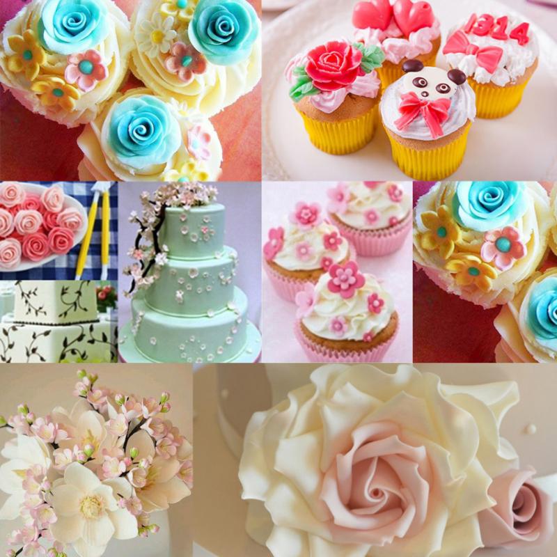 8 Stks/partij Fondant Cake Gebak Carving Cutter 16 Patronen Bloem Suiker Ambachtelijke Modelling Gereedschap Klei Fondant Cake Decorating Tool