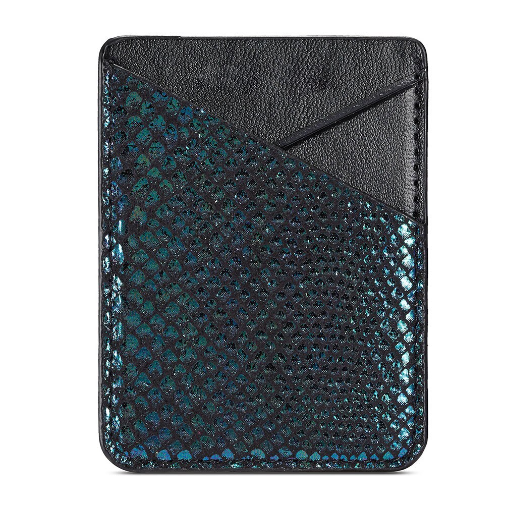 Beutel Tragbare Lagerung Aufkleber Universal- PU Leder praktisch Kreditkarte Zurück Tasche Stock-auf Karte Halfter Brieftasche Klebstoff: Schwarz