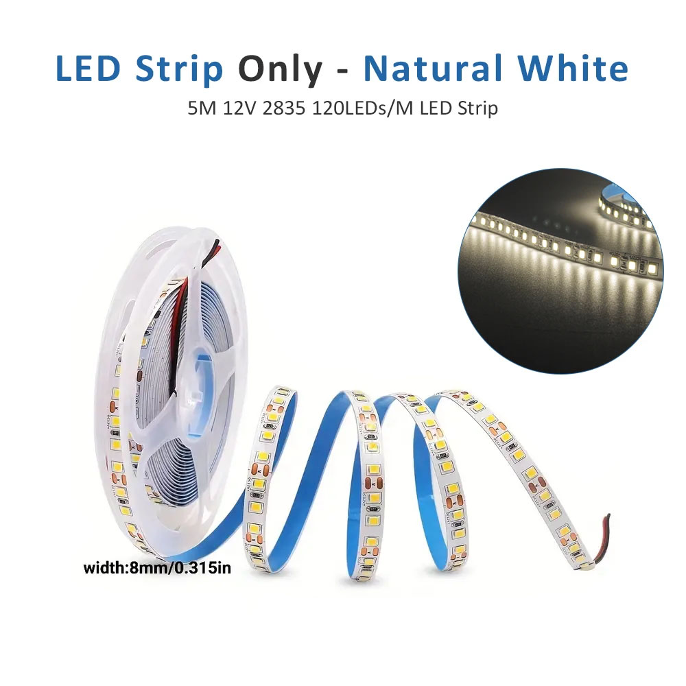 12v led-remsa smd 2835 1m 2m 3m 4m 5m led-remsa tejplampa 120 led /m 240 led/m varmvit flexibel remsa band heminredningslampa: Blå / 1m