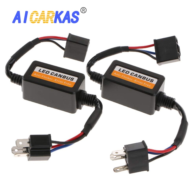 AICARKAS H7 H4 H11 HB3 HB4 9007 H3 H1 Car Led Headlight Fog Lamps Error Free Load Resistor Canbus Decoders Wire Harness Adapter