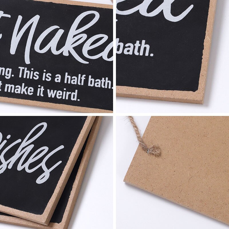Funny Wood Sign Hanging Wall Art Decorative Funny Inappropriate Sign Bathroom Hanging Board Individuality for Home Decorlydg