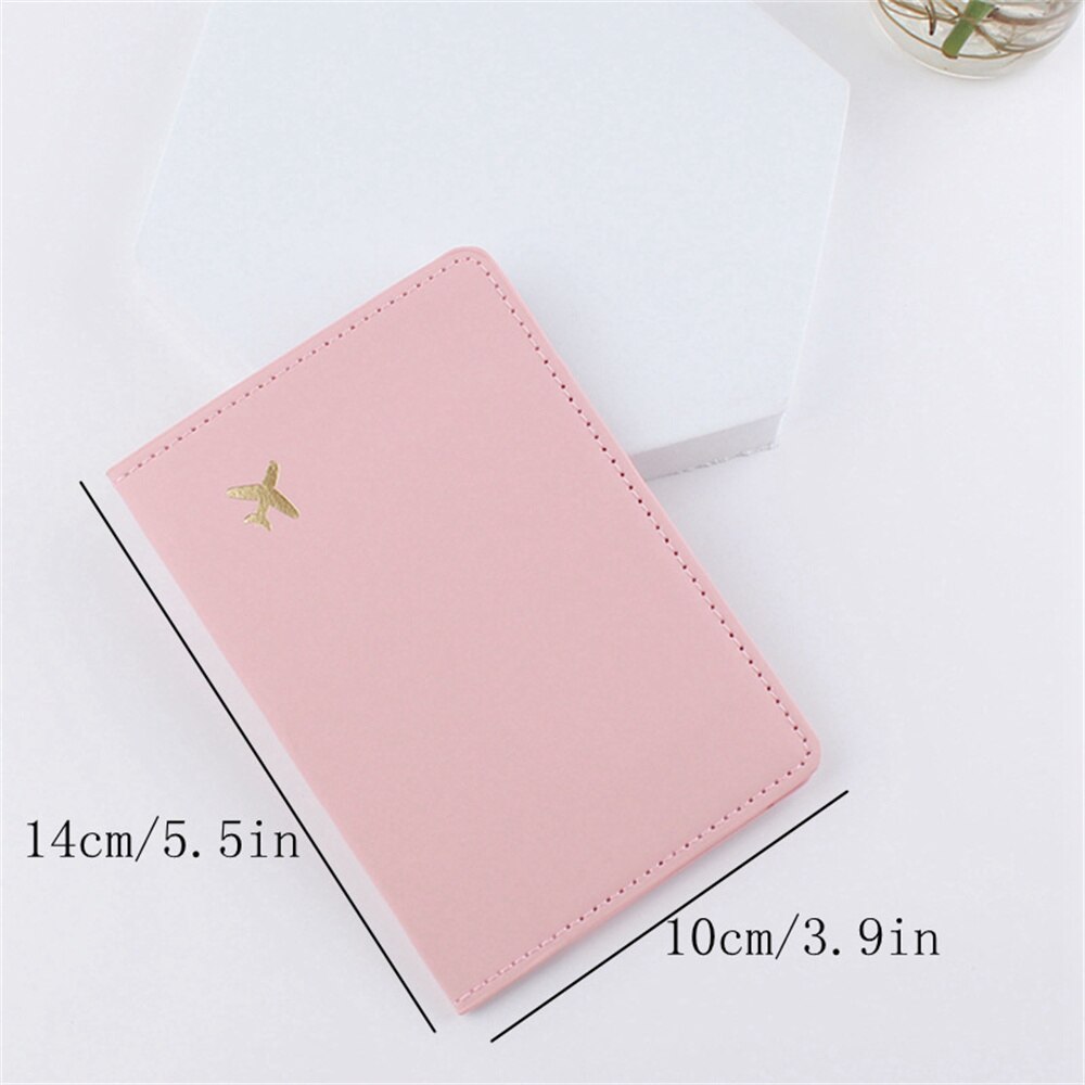 Vliegtuig Patroon Paspoort Cover Beschermende Pu Leather Vrouwen Mannen Reizen Creditcardhouder Id &amp; Document Houder Protector