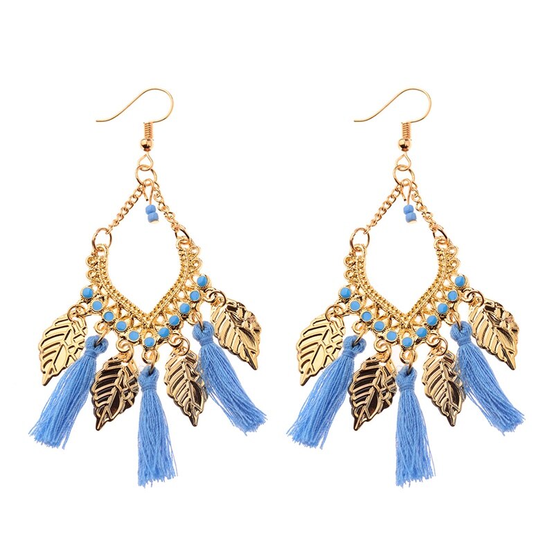 Ethnic Bohemian Dangle Long Fringes Retro Tassel Earrings Tribe Statement Rhombus Earrings For Women Party Jewelry: Style 3