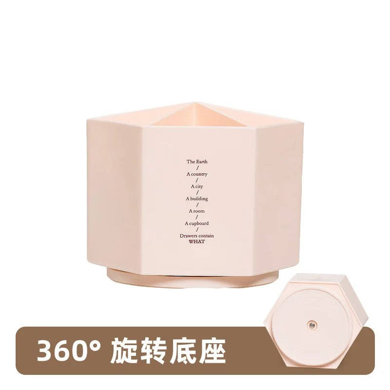 Desk Organizer Accessories Pen Holder Desktop Hexagon Pencil Pot Large Capacity Stationery Storage Box Escritorio: Navy Blue