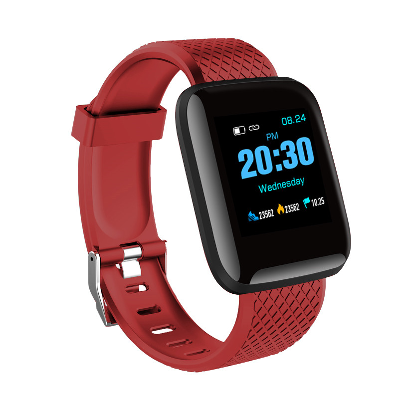 Abay montre intelligente hommes pression artérielle Smartwatch femmes moniteur de fréquence cardiaque Fitness Tracker montre Sport pour Android IOS: Rouge