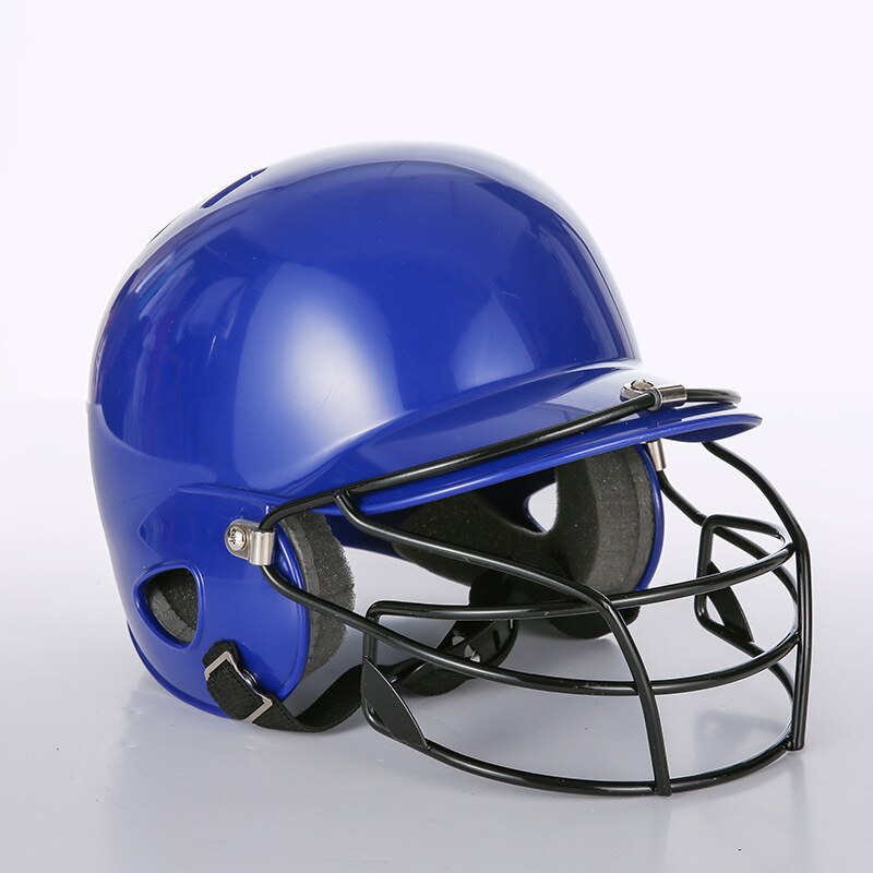 Blå baseball hjelm voksen teenager børn øre hoved ansigtsmaske beskyttende baseballs match træning softball hjelm: Blå / M