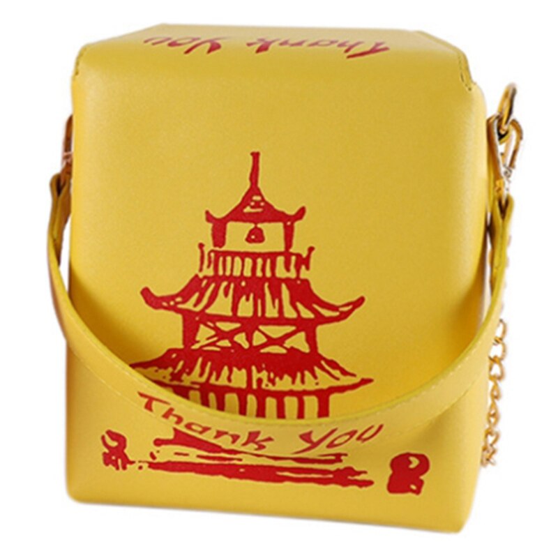 Bolso de mano chino para llevar, bolso de piel sintética para mujer, novedad, bolso cruzado, bolso de hombro con cadena para chica, bolso de mano: Yellow