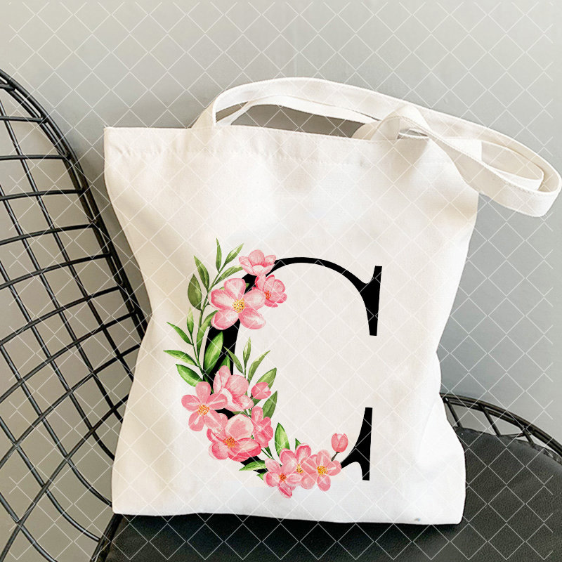 Luxe op maat gemaakte draagtas, strandtas, damestas met monogram en bloemenprint, luxe canvas tas, shopper, chique tas, handtas, hobo shopper.: Legergroen
