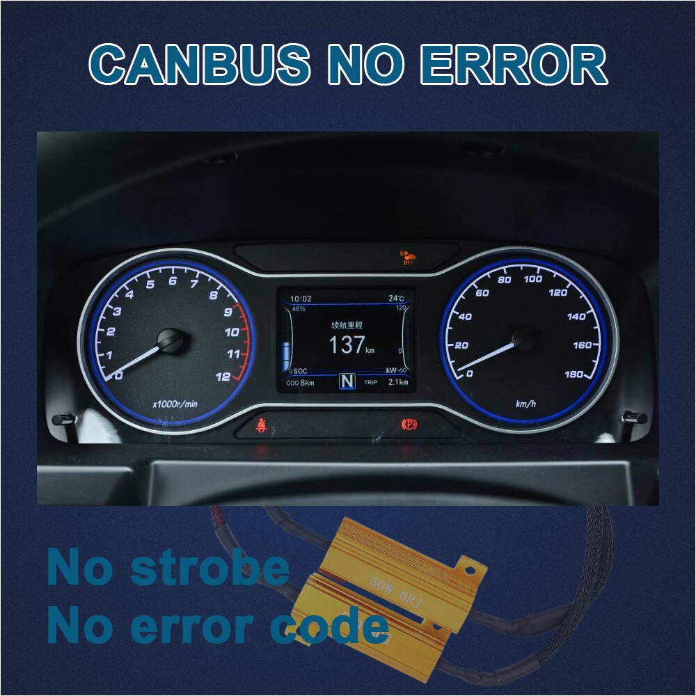 12V LED Warning Light Canceller load resistance decode Car Daytime running Light Fix Error Canbus Load Resistor H8 H11 9005 9006