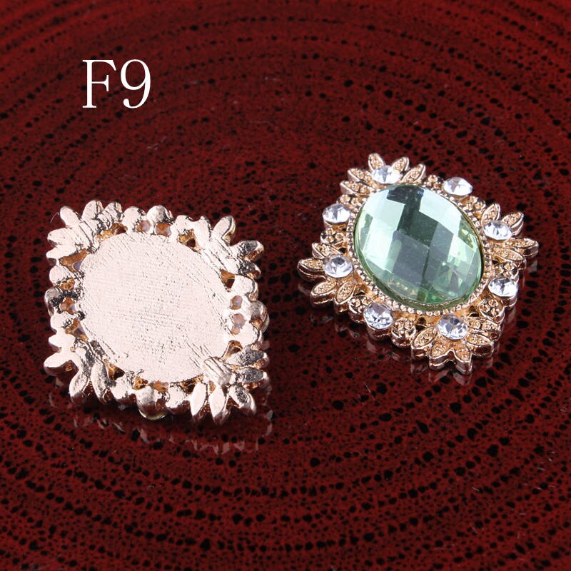 120 stuks/partij 18 kleuren bling paardenoog decoratieve platte kristalknopen voor haaraccessoires metalen strass-knopen voor knutselwerkjes: F9