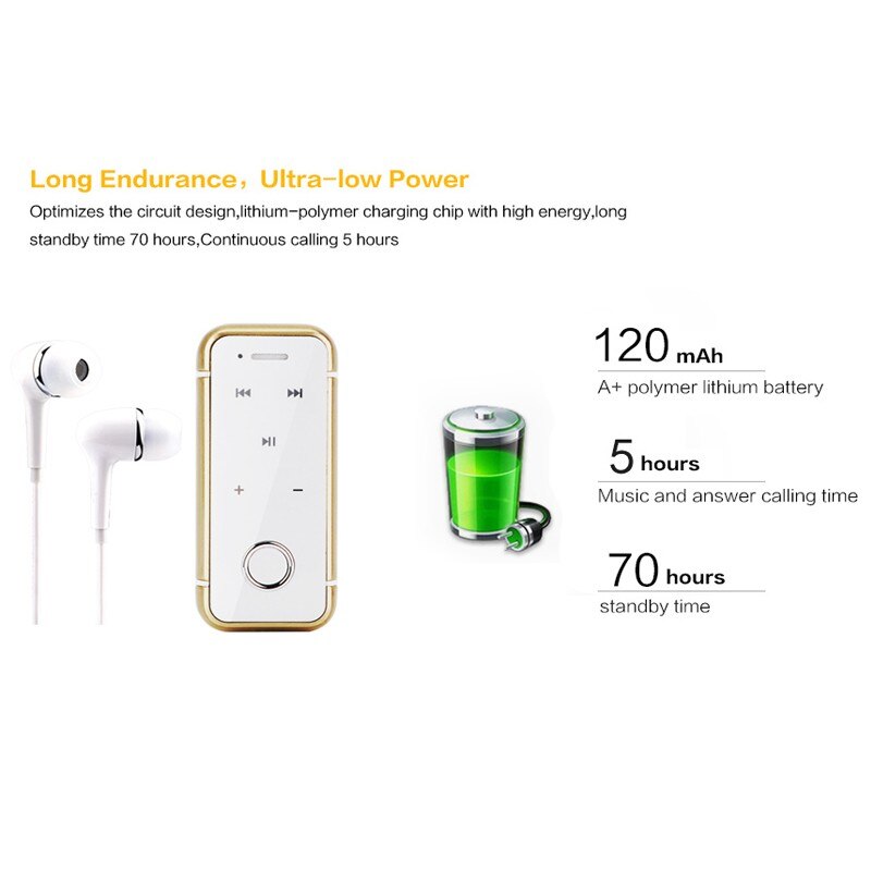 DAONO i6s Bluetooth Earphone Wireless Handsfree Earbuds Headset with Microphone Calls Voice Remind Wear Clip Driver