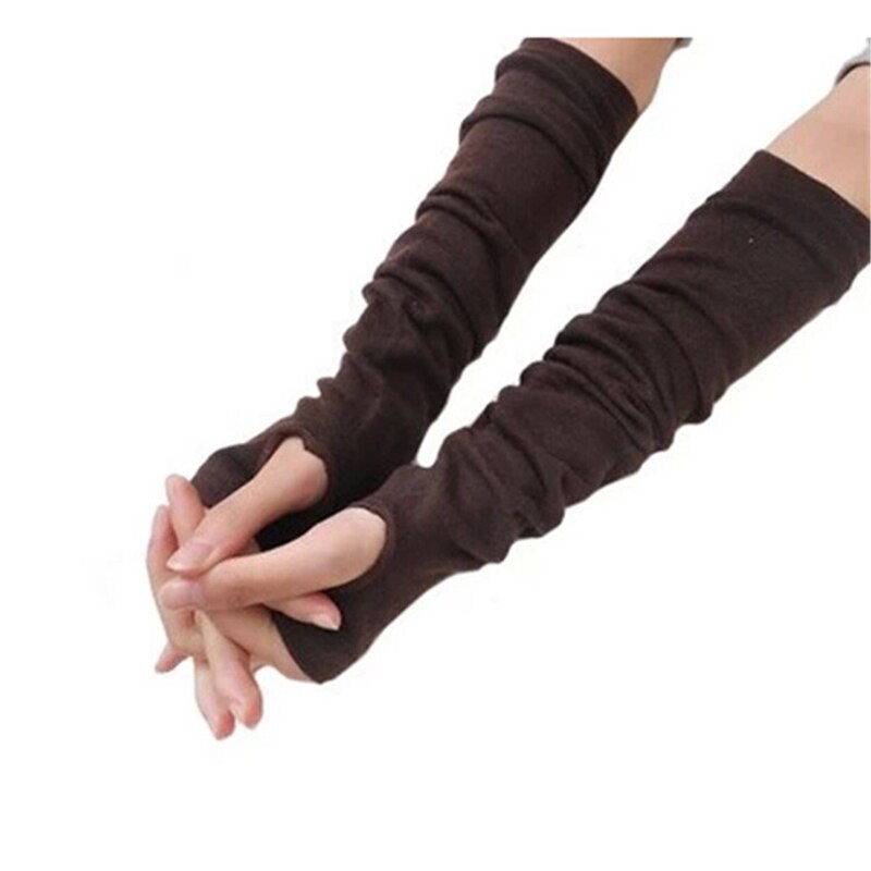 Kobiety ciepła wełniana dzianina rękawiczki bez palców zimowe rękawiczki z dzianiny pół palca rękawiczki mankietowe długie rękawiczki damskie rękawiczki bez palców