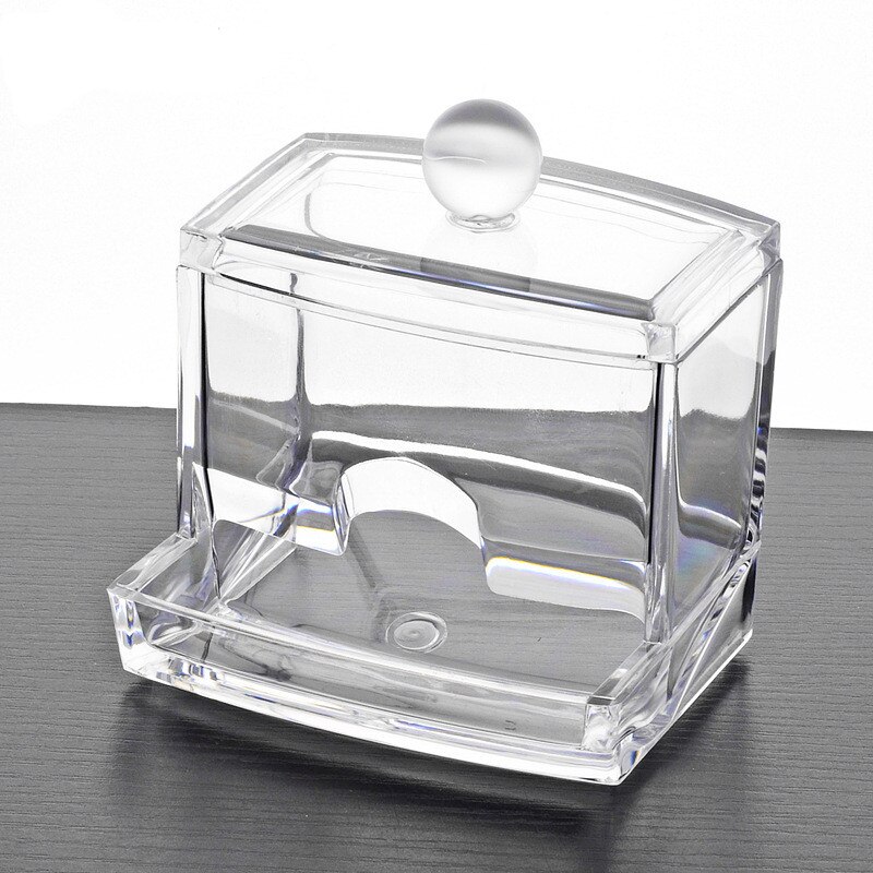 Xunzhe Cosmetische Opbergdoos Transparant Acryl Organizer Crystal Badkamer Make Wattenstaafje Tandenstoker Desktop Opbergdoos