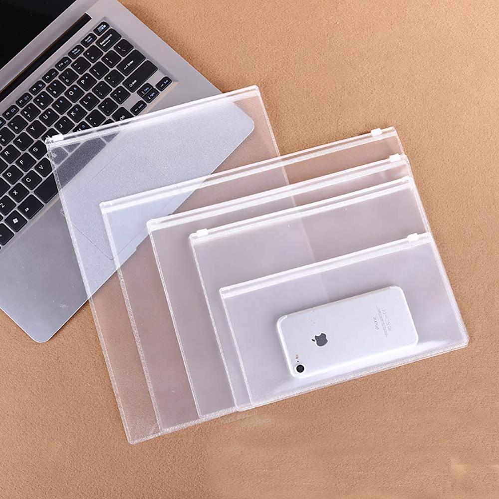4 tamanho Transparentes Sacos De Arquivo Zíper A4/B5/A5/A6 Tamanho À Prova D' Água Bolsa de Arquivo de Documento de viagem de Negócios bolsa de armazenamento
