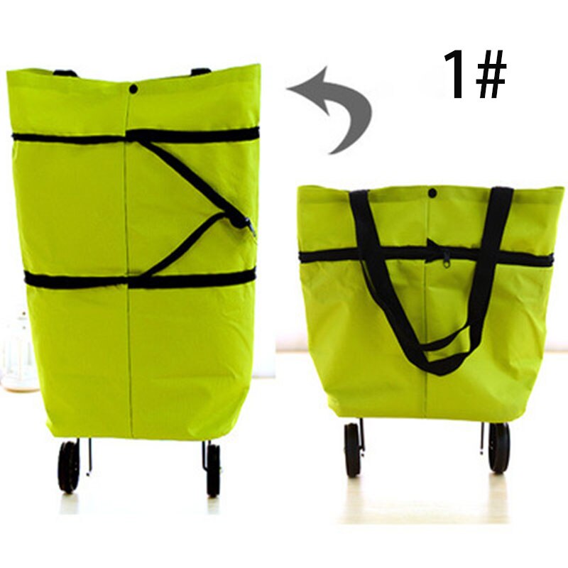 Caddie de Shopping pliable avec roulettes debout, extensible, réglable, grand espace, organisateur, sacs de courses portables: 1