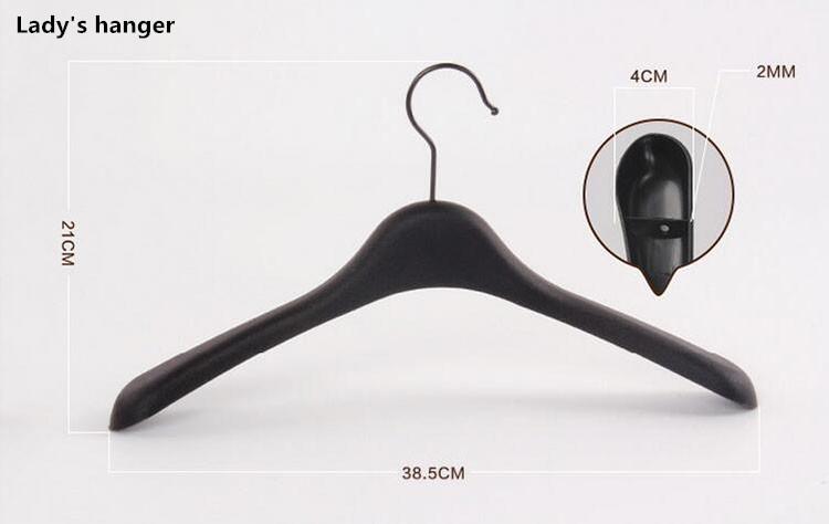 Cintres en plastique noir épais à épaules larges, pour manteaux, veste et fourrure, 10 pièces/lot: Hanger for lady