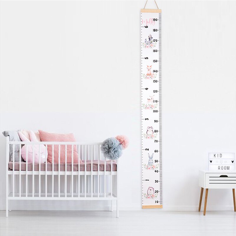 Accesorios nórdicos de madera para colgar en la pared, regla de medida de altura para bebé, pegatina decorativa para pared, tabla de crecimiento para niños, decoración del hogar y dormitorio