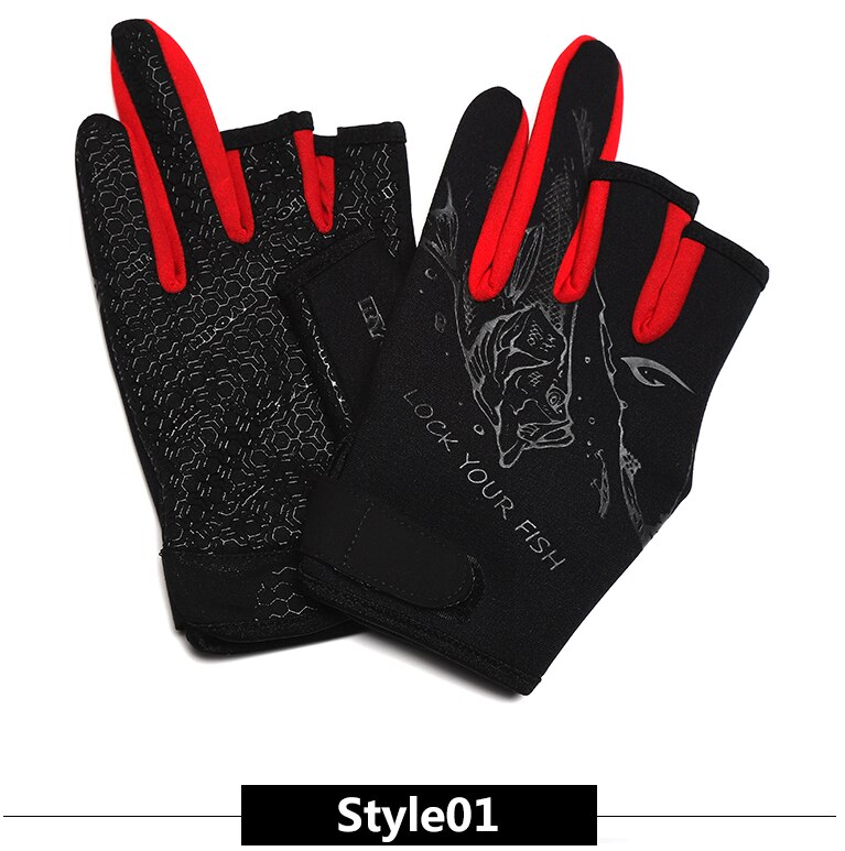 Angeln Handschuhe Drei Finger Geschnitten Wasserdicht Verschleiß-beständig Stoff Tau Handschuhe Angeln Anti-Unterhose Drei Finger Männer: Stil01 / XL