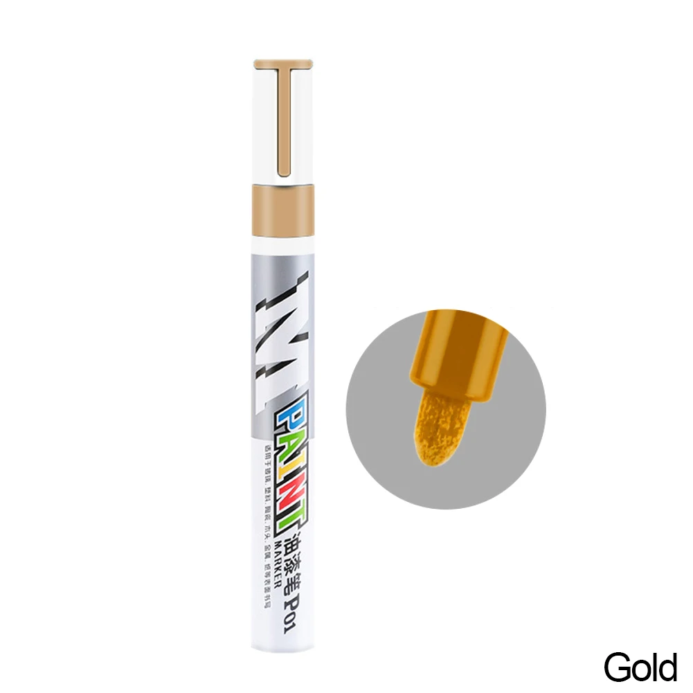Car Scratch Repair Pen Auto Touch Up Paint Pen Fill Remover Vehicle Tyre Paint Marker Clear Kit for Car Styling Scratch Fix Care: Gold