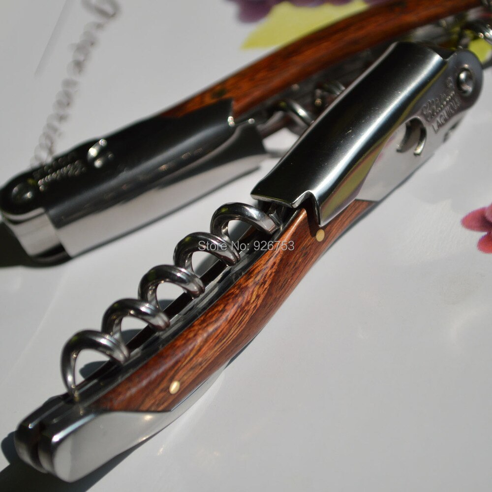 Unique Laguiole Rosewood Waiter's Corkscrew Wine Openers Sacacorchos Stainless Steel Bottle Openors Christmas