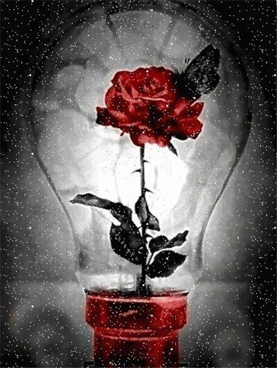 Evershine maling efter tal blomster håndmalet vægkunst billede af tal rose tegning lærred boligindretning: Szes -763