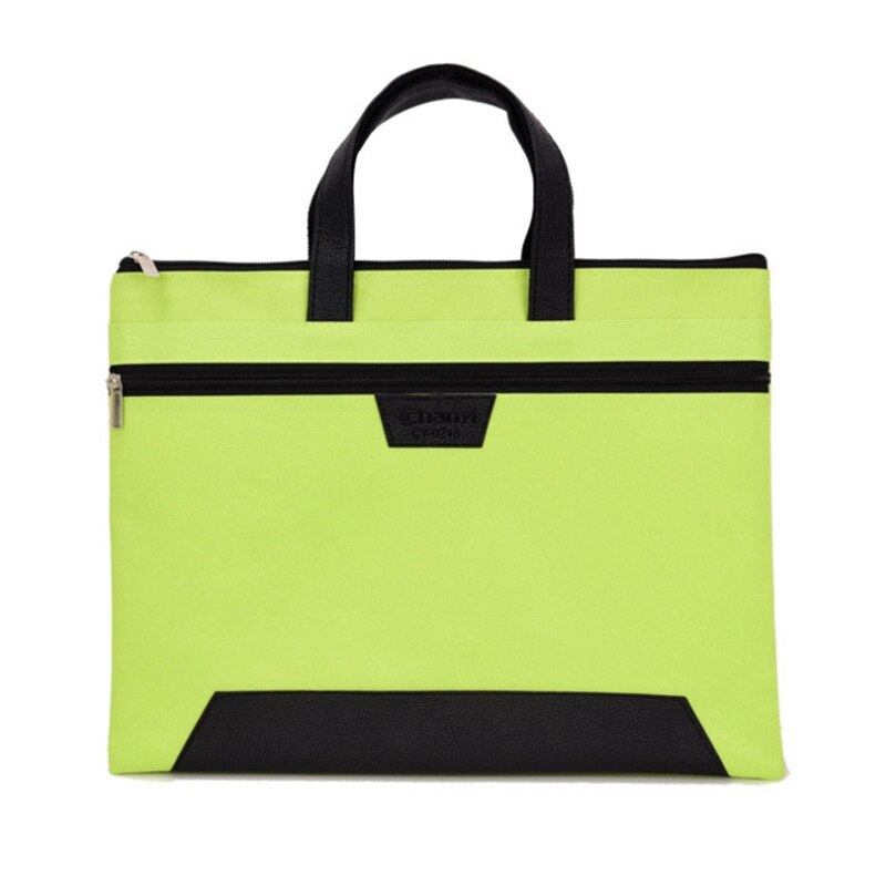 Folder Document Bag Man Laptop Handbags Portable File Bag Business Briefcase Organizer Notebook Handbags Solid Color: Green