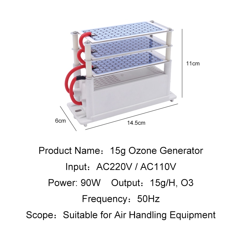 CAHOT Ozone Generator 220V 100V 15g/h Home Air Purifier Ozonator Air Cleaner 3 layers Ozon Machine Ozonizer Sterilization