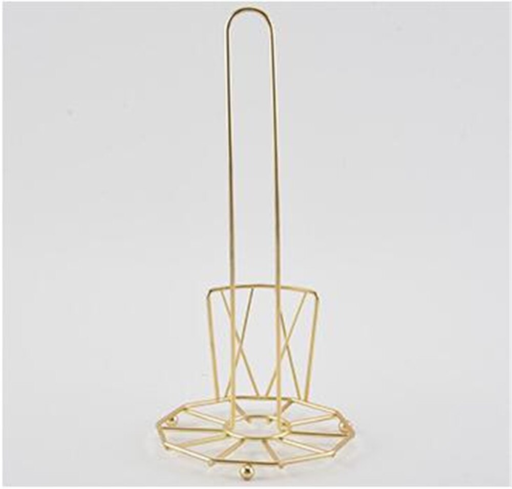 Stainless Steel Roll Tissue Towel Holder Kitchen Bathroom Paper Stand Rose Gold Stable Napkin Rack Bottom Bracket Home Storage