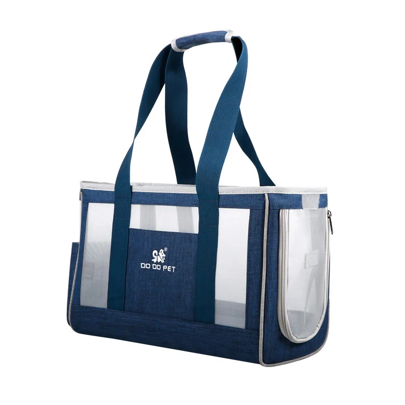 Cat Carrier Bag Breathable Transporter Pet Bag Portable Puppy Single Shoulder Bags Travel Carrier for Cat Dog Pets Handbag: S / Blue
