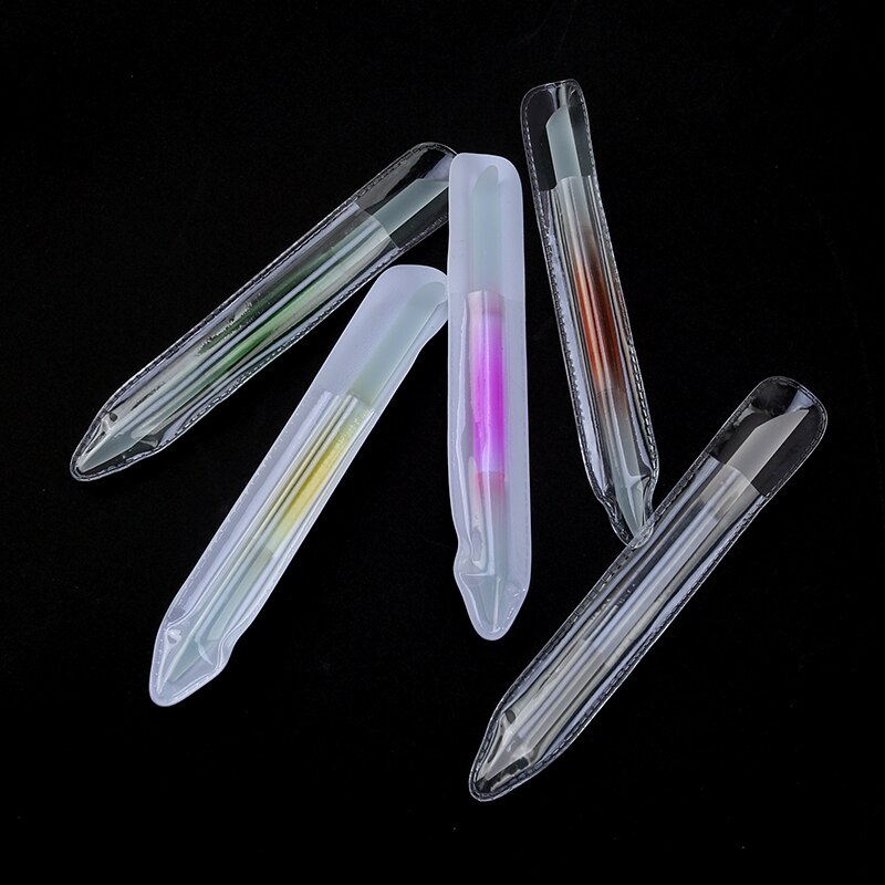 10Pcs/set Nail Art Tools Precision Filing Cuticle Pusher Nail File Set Double Sided Crystal Glass Nail Files Manicure Pedicure