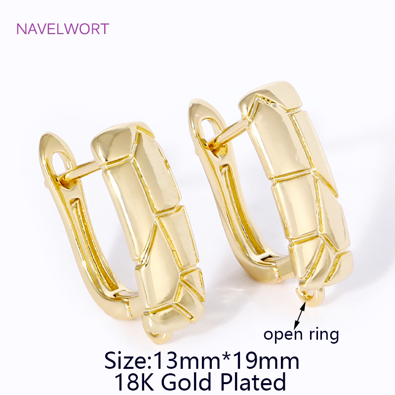 2/4 Uds. Accesorios para pendientes Shvenzy chapados en oro de 18K, alambres de latón, sujetadores para pendientes, para pendientes DIY, accesorios para hacer joyas: S / YELLOW