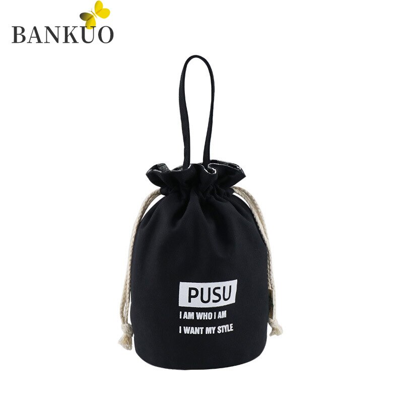 BANKUO Woman's Phone Bag Japanese Style Casual Canvas Drawstring Bag Printed Keychain Storage Handbags Cartoon Coin Purse Z124