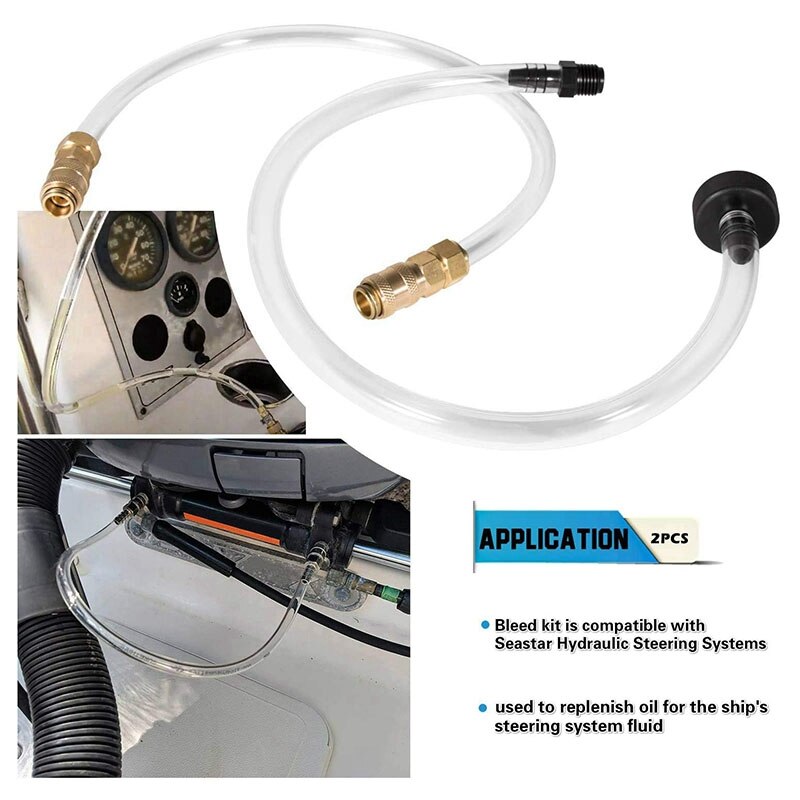 Boat Bleed Tube Kit Filler Tube Kit Bridge Tube for Seastar Hydraulic Steering Systems HA5438, 2 Pack