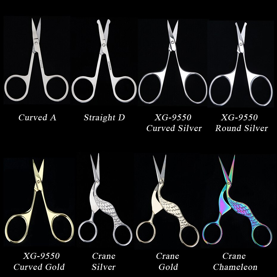 1pcs Chameleon Nail Scissors Stainless Steel Curved Crane Cuticle Cutter Eyebrow Hair Scissor Trimmer Nippers Makeup Tool BE1519