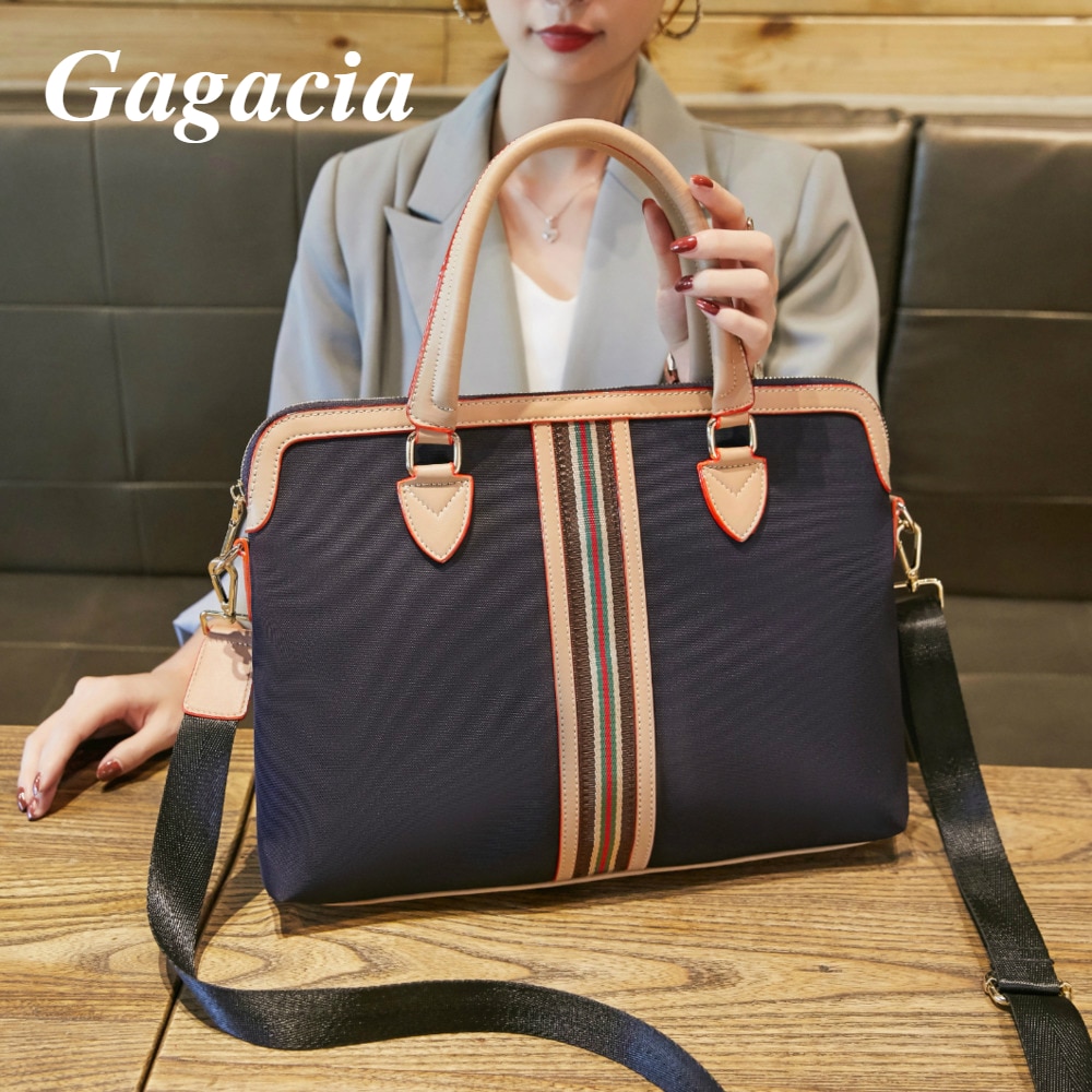 Gagacia Vrouwen Schoudertas Voor Vrouwelijke Waterdichte Nylon Mode Draagbare Vrouwen Werk Office Handtas Aktetassen