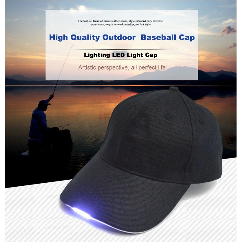 Gorro con luz LED camuflaje iluminado Otoño Invierno sombrero de pesca iluminación nocturna exterior montañismo gorra de béisbol gorra de escenario