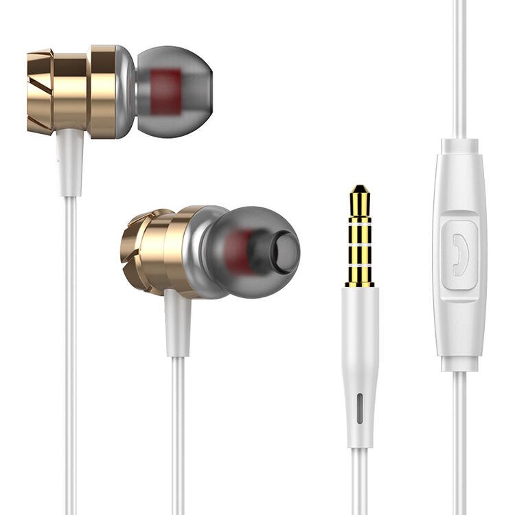 3.5Mm Hifi Super Bass Headset In-Ear Wired Oortelefoon Stereo Oordopjes Hoofdtelefoon Wired Voor Samsung Xiaomi Computer: Gold