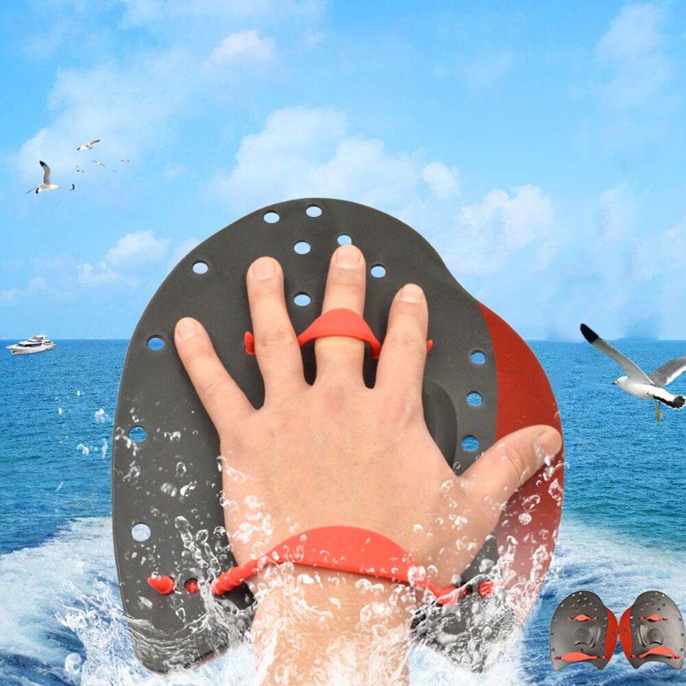 1 Pair Adjustable Swimming Workout Equipment Multiple Holes Silicone Water Sport Kid Adult Diiving Hand Paddle Fin Training Aid