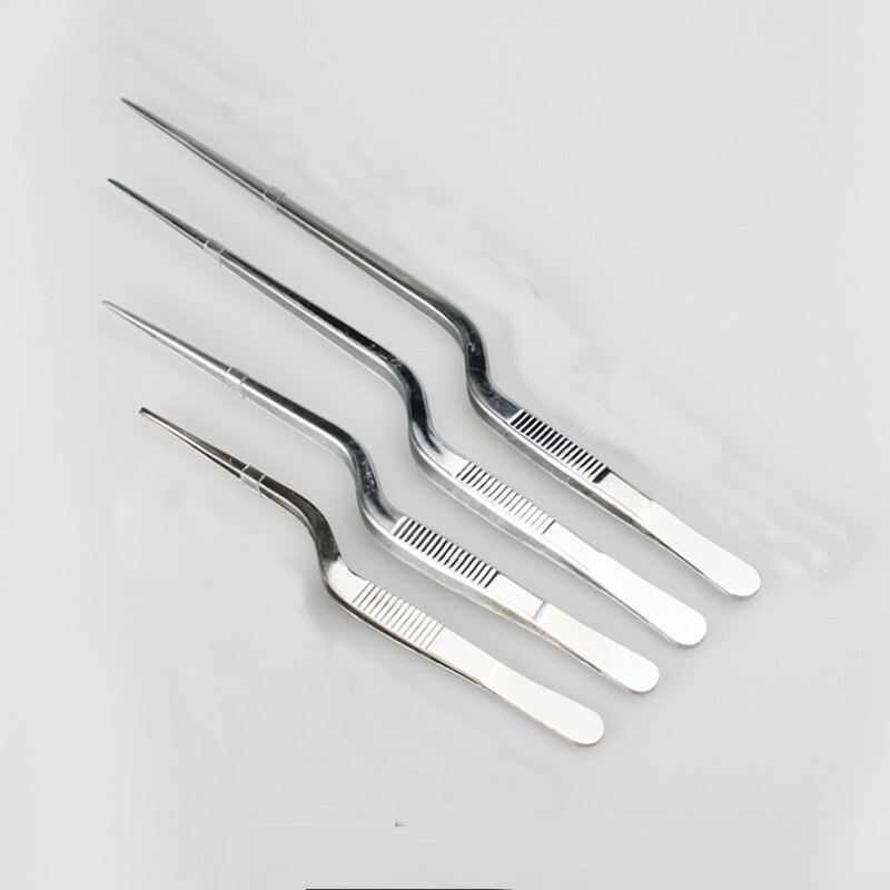 Pinzas atraumaticas de acero inoxidable, pinzas curvadas, limpiador de pestañas, 3 unids/set por juego