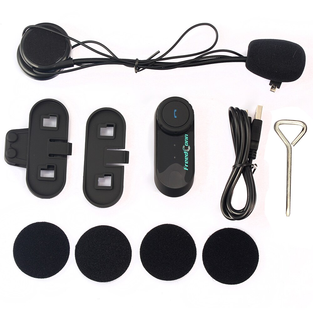 Freedconn Motorcycle Helmet Bluetooth Headset Intercom 100M Wireless BT Interphone Stereo Headphone FM Radio